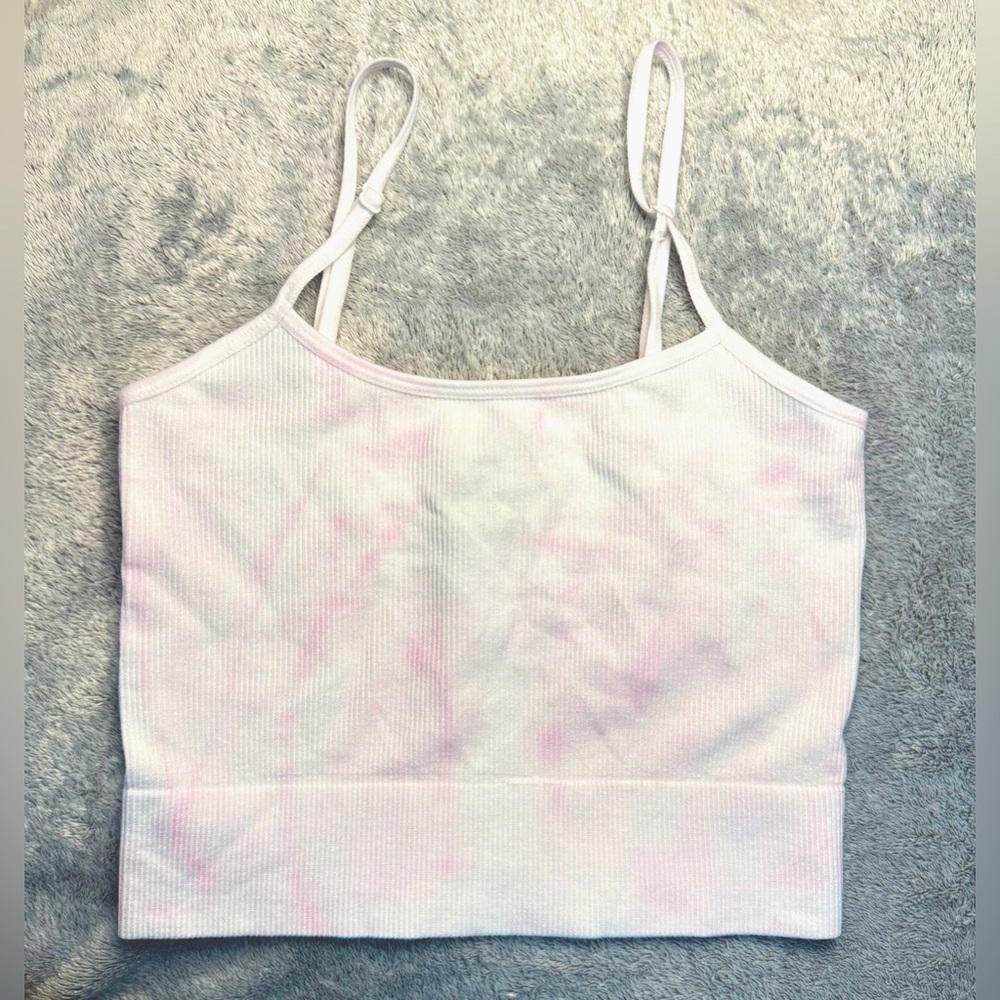 NWT Women’s “better / together” Pink & White Sleeveless Crop Camisole - Sz small